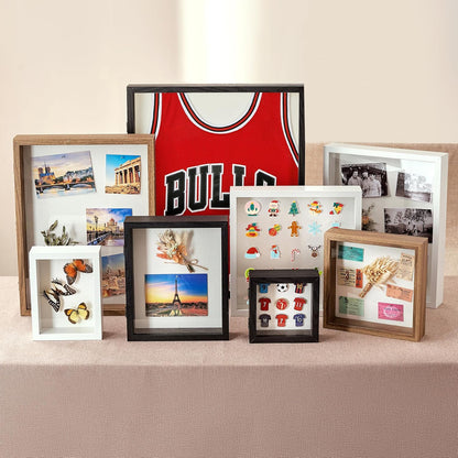 8x10 Deep Shadow Box Picture Frame Display Case with Linen Back and Stand,Real Glass Black Shadow Memory Box Frame 8x10 for Flower Baby Pet Wedding Photo Art Craft Memorial Wall Decor Gift
