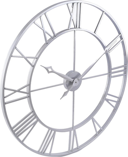 CLXEAST 30 Inch Large Wall Clock Modern, Oversized Roman Numeral Decorative Black Metal Wall Clock for Living Room Decor,House Warming Gifts New Home