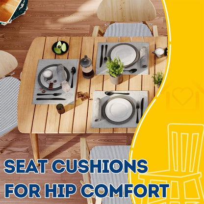 AAAAAcessories D-Shaped Chair Cushions, 2" Thick Dining Chair Pads with Ties and Removable, Machine-Washable Cover, 17" x 16", Set of 4, Oatmeal Beige - Colors A
