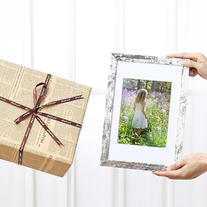 Vittanly 8x10 Picture Frames Set of 9, Shatter Resistant Plexiglass, Display 5x7 Pictures with Mat or 8x10 without Mat, Photo Frames for Wall or Tabletop, Engineered Wood, Black - Colors A