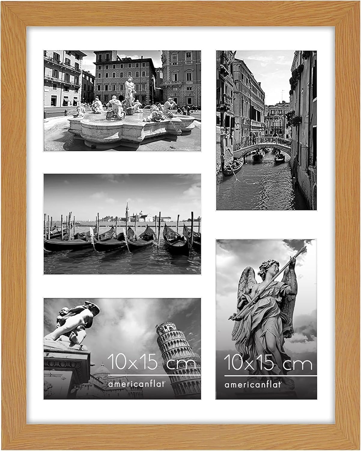Americanflat 4x6 Collage Picture Frame with Shatter-Resistant Glass - Fits Five 4x6 Photos or Use as One 11x14 Picture Frame - Signature Collection - Collage Frames for Wall Display - Black