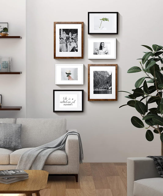 Sonefreiy Floating Picture Frames 8x10 Set of 2, Wooden Photo Frame Double Glass Pressed Flower Frames 5x7 Wall and Tabletop Display Mothers Day Gift for Family Friends Wedding