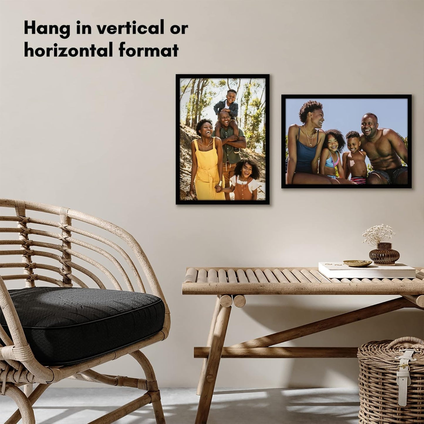Americanflat 12x18 Poster Frame with Shatter-Resistant Glass - Signature Collection - Gallery-Style Frames Made of Engineered Wood - Photo Frame for Wall Display - Black - Colors C