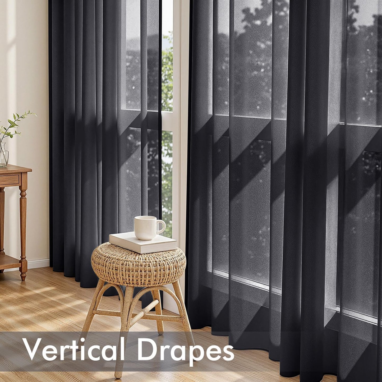 MIULEE White Sheer Curtains 84 Inches Long, 4 Panels Set, Light Filtering Rod Pocket Voile Drapes for Living Room and Bedroom, Airy Soft Fabric Window Treatments, 42 x 84 Inches