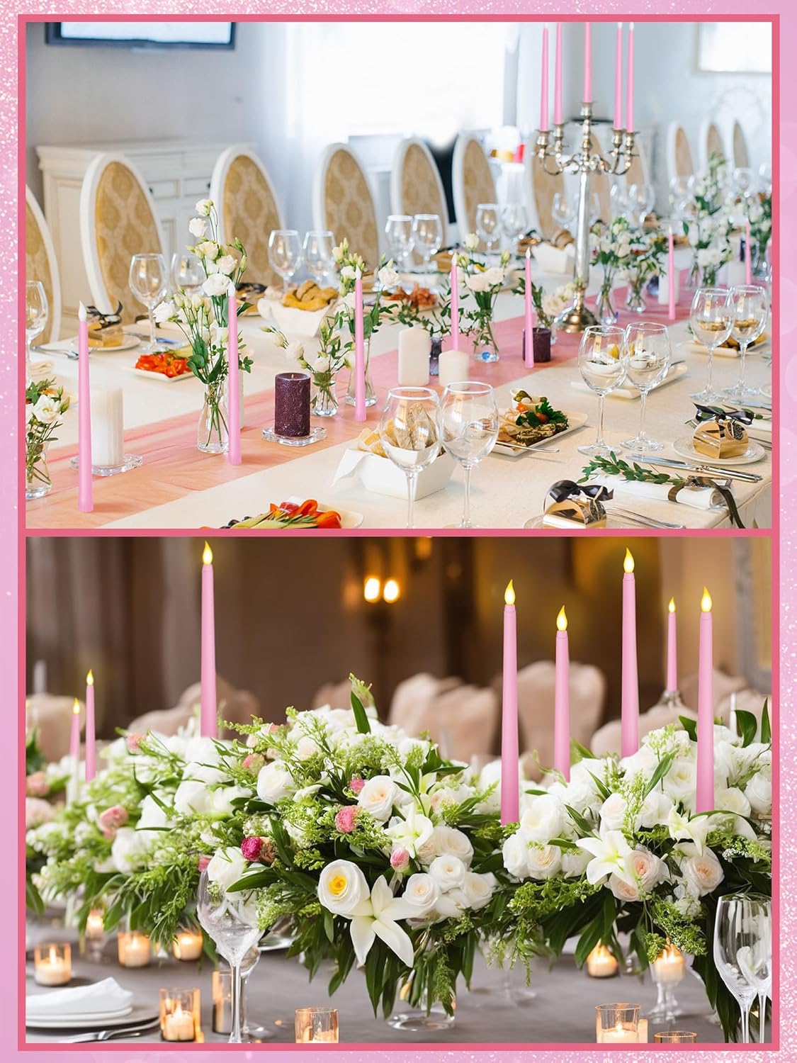 Treela 72 Pcs Flameless LED Taper Candles Battery Operated Candles Bulk 11 Inch Flickering Fake Candlesticks with Warm Light for Valentines Day Church Wedding Party Battery Not Included(Classic,Ivory)