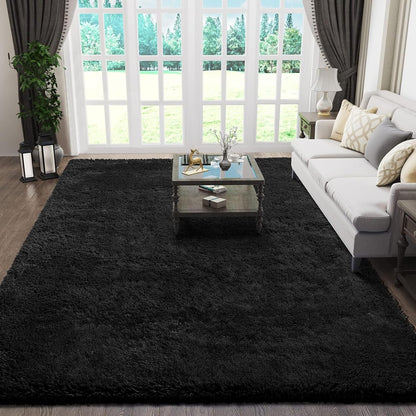 Ophanie Round Rugs 5Ft Ivory Circle Area Rug, Nursery Room Decor, Christmas Aesthetic Bedroom Home Circular Carpet 5 Foot, Fluffy Fuzzy Shag Plush Cream Living Room Rugs for Kids Boys Girls Teen Baby