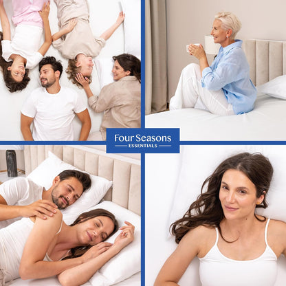 Euro Size Pillow Protectors (Set of 2) - European Square 26x26 Pillow Covers Waterproof Hypoallergenic Dust Proof Zippered Encasement