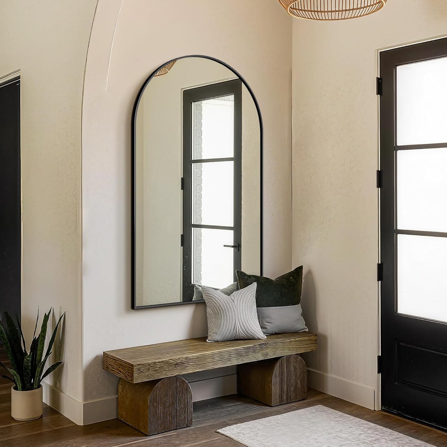 FICTOR Bathroom Mirror for Wall, Arched Vanity Bathroom Mirror for Over Sink, Metal Framed with HD Shatter-Proof Glass for Entryway, Living Room,Bedroom(2 Pack 24” x 36”, Black)