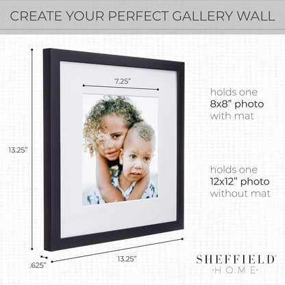 Sheffield Home 9 Piece Gallery Wall Frame Set, 11x14 in. matted to 8x10 in. (Matte Black)