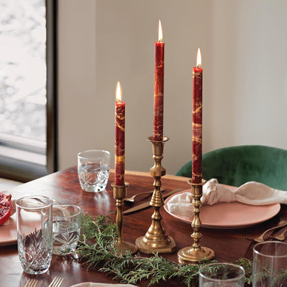 Premium Decorative Tapers - 12" 2PK - Terra Cotta w/Gold - 73301