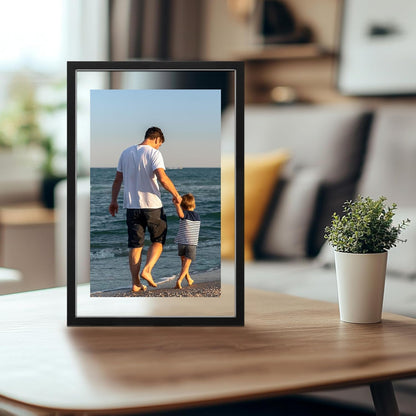 CORE ART 8x10 Floating Picture Frame,Double Plexglass Floating Frame for 5x7,4x6 Pictures,Wall or Tabletop Display,Black