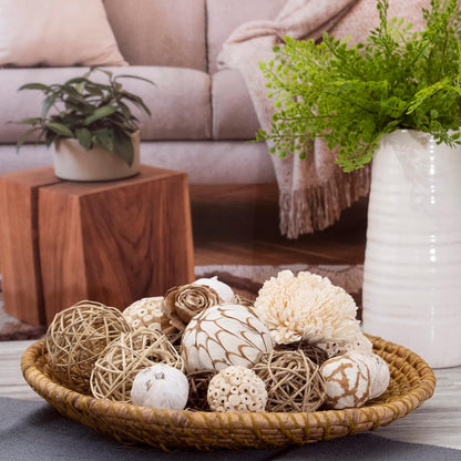 ANDALUCA Black & White Decorative Balls Bowl Filler Bag with Orbs, Balls (Black)