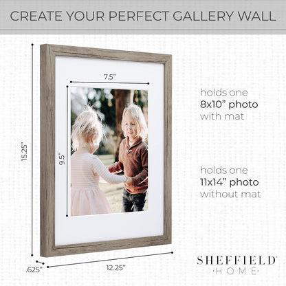 Sheffield Home 9 Piece Gallery Wall Frame Set, 11x14 in. matted to 8x10 in. (Matte Black)