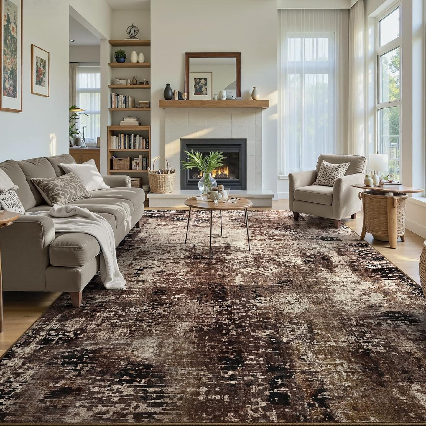 Ompaa 2x6 Rug Runners for Hallways Kitchen Runner Rug Non Slip Washable Grey Long Runner Rugs with Rubber Backing Soft Abstract Carpet Runner for Hallways, Kitchen, Bedroom, Bathroom, Entryway - Colors A