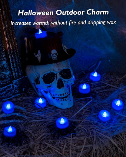 merrynights LED Candles, Tea Lights Candles Battery Operated Bulk, 50-Pack Long-Lasting 200 Hours Flameless Tealight Candles, Realistic Tea Lights for Christmas Halloween Wedding, 1.5'' D X 1.25'' H