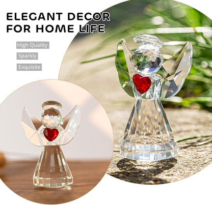 HDCRYSTALGIFTS 3.3'' Crystal Bird Figurine Collectible Art Glass Animal Figurines Table Home Decor Paperweight Valentine’s Day for Women