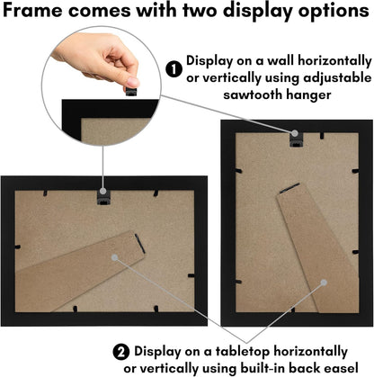 Americanflat 12x18 Poster Frame with Shatter-Resistant Glass - Signature Collection - Gallery-Style Frames Made of Engineered Wood - Photo Frame for Wall Display - Black - Colors A