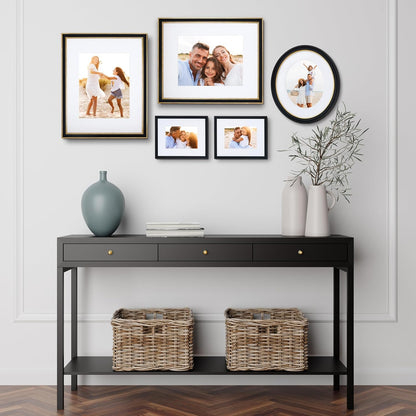 Camden Reed Mixed Gallery Wall Frame Set, (2) 16x20 Inch, (1) 11x14 Inch, and (2) 8x10 Inch, 9 Piece, Brass