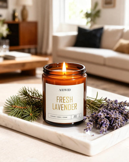 AOOVOO Scented Candles - 4PC Candle Set, 36 oz Soy Candles, Soy Candle for Home Scented, Lavender/Vanilla/Eucalyptus/Sage
