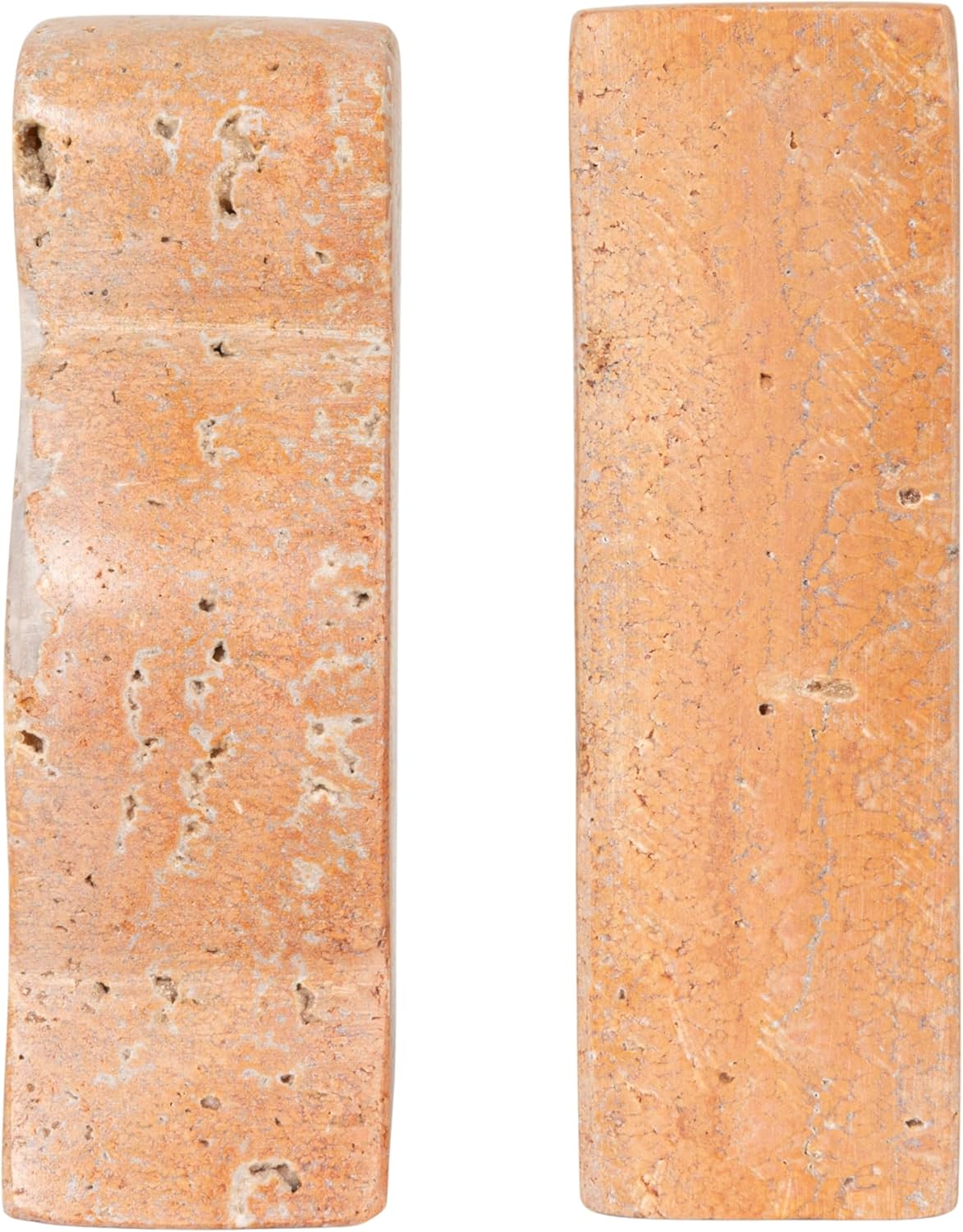 Creative Co-Op Decorative Travertine Wave Bookends, Natural, Set of 2