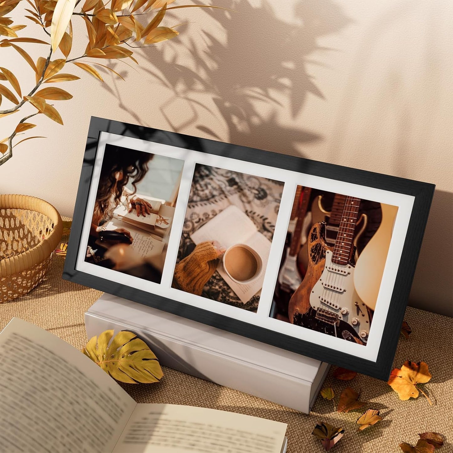 Vittanly 11x14 Collage Picture Frame, Displays 5Pcs 4x6 Pictures with Mat or 1Pcs 11x14 without Mat for Wall Mounting, Picture Frames Collage Wall Decor in Black, 1 Pack
