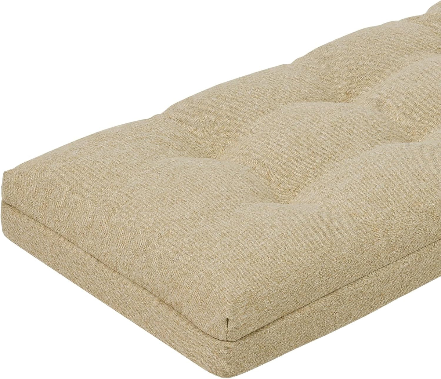 baibu 40 Inch Dual-Layer Patent Design Memory Foam Bench Cushion, Non-Slip Indoor Bench Cushion Standard Size Foam Pad with Machine Washable Cover (Dark Grey, 40x16x3in)