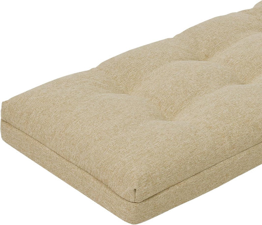 baibu 40 Inch Dual-Layer Patent Design Memory Foam Bench Cushion, Non-Slip Indoor Bench Cushion Standard Size Foam Pad with Machine Washable Cover (Dark Grey, 40x16x3in)