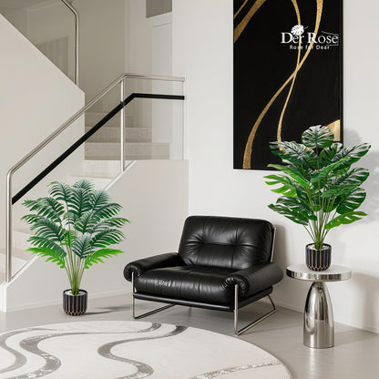 Der Rose 28'' Fake Plants Tall Artificial Monstera Faux Plants Indoor Outdoor Tree for Living Room Home House Decor