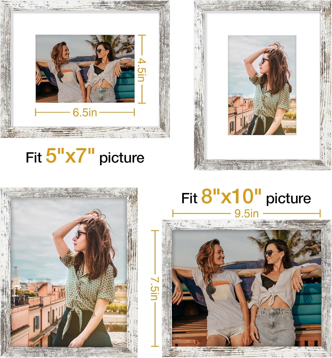 Vittanly 11x14 Picture Frame, Display Pictures 8x10 with Mat or 11x14 without Mat, Photo Frame for Wall Mounting, Black, 1 Pack - Colors B