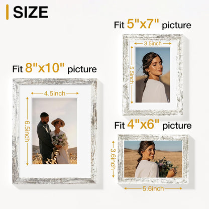 Vittanly 15 Pack Picture Frames Collage Wall Decor for Mounting or Tabletop Display, Gallery Frame Set for Family, Multi Sizes Including 3pcs 8x10, 6pcs 5x7, 6pcs 4x6, Black