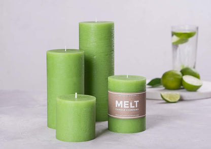 Melt Candle Pillar Candles, 3 Pack - Unscented Candles for Home, Church, Weddings, & More - 3" x 4", Ivory