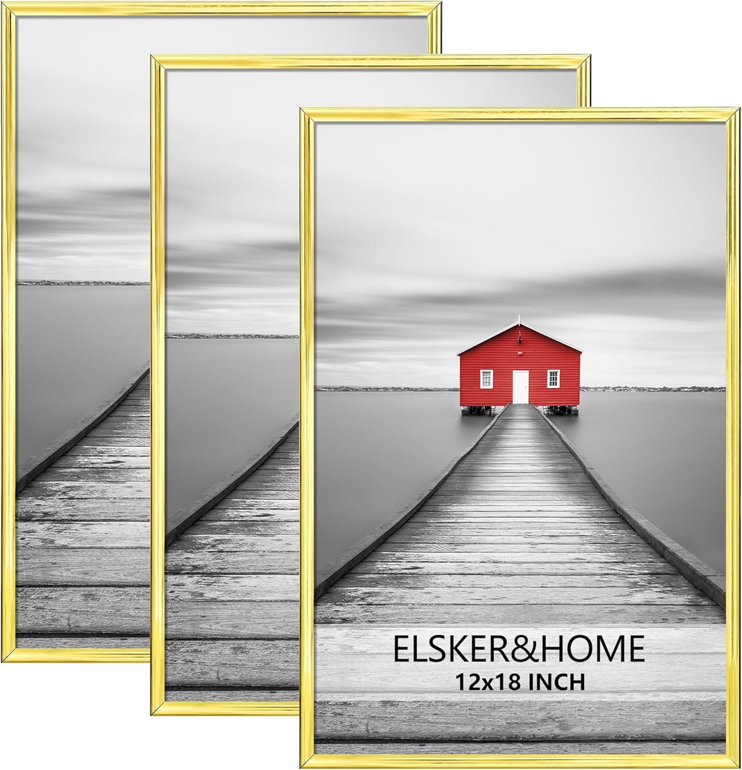 ELSKER&HOME 22.375 x 34 Poster Frame 3 Pack, Black Picture Frame for Horizontal or Vertical Wall Mounting, Sturdy and Scratch-proof