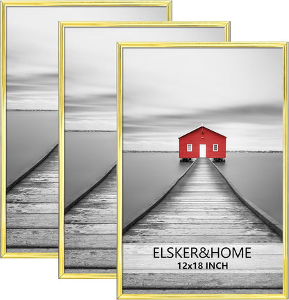 ELSKER&HOME 22.375 x 34 Poster Frame 3 Pack, Black Picture Frame for Horizontal or Vertical Wall Mounting, Sturdy and Scratch-proof