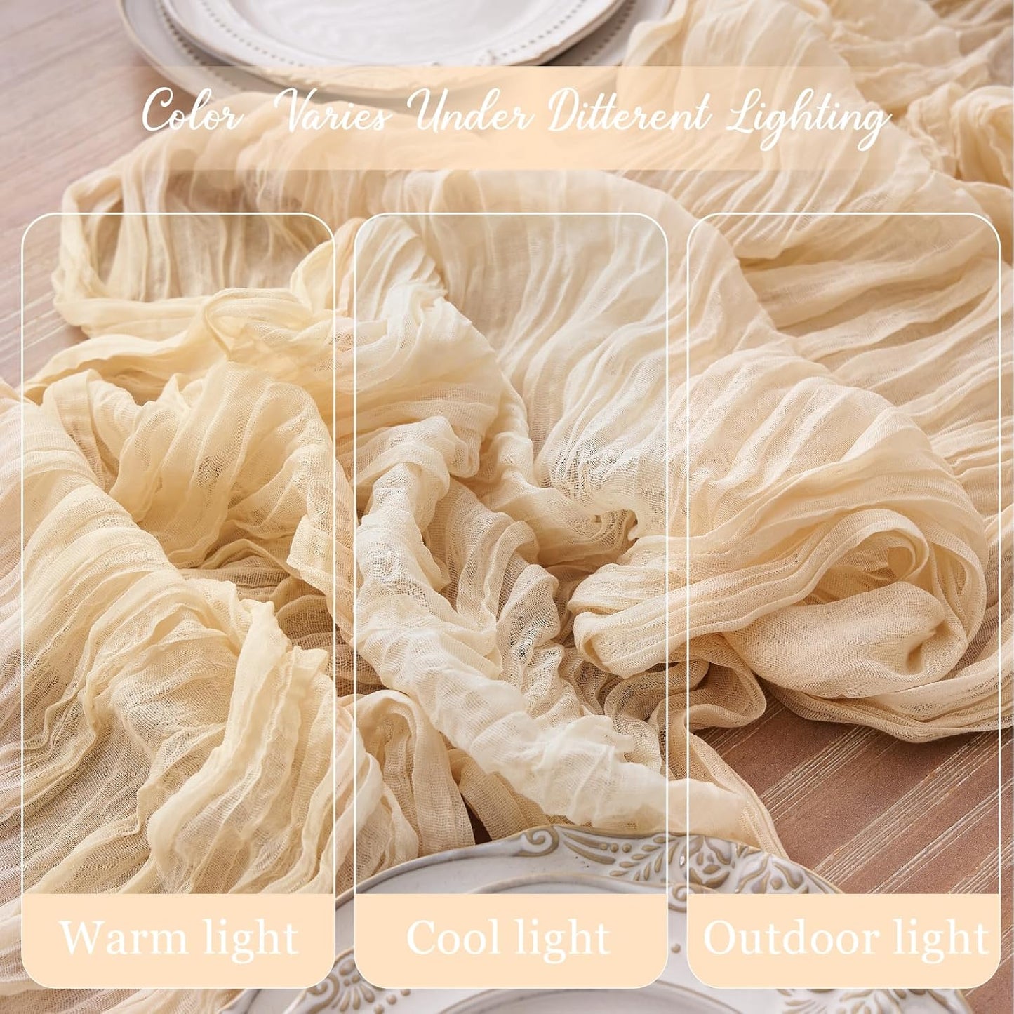 2pcs Cheesecloth Table Runner 120 Inches Pink Boho Gauze Cheese Cloth Runner 10FT Rustic Sheer Fall Table Runners for Thanksgiving Baby Shower Party Holiday Wedding Decoration