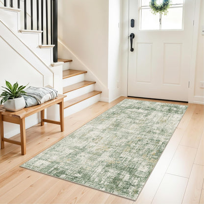2x3 Washable Non-Slip Area Rug - Soft Low Pile Throw Rug for Kitchen Entryway Bedroom - Modern Indoor Door Mat with Rubber Backing (Beige Grey) - Colors B
