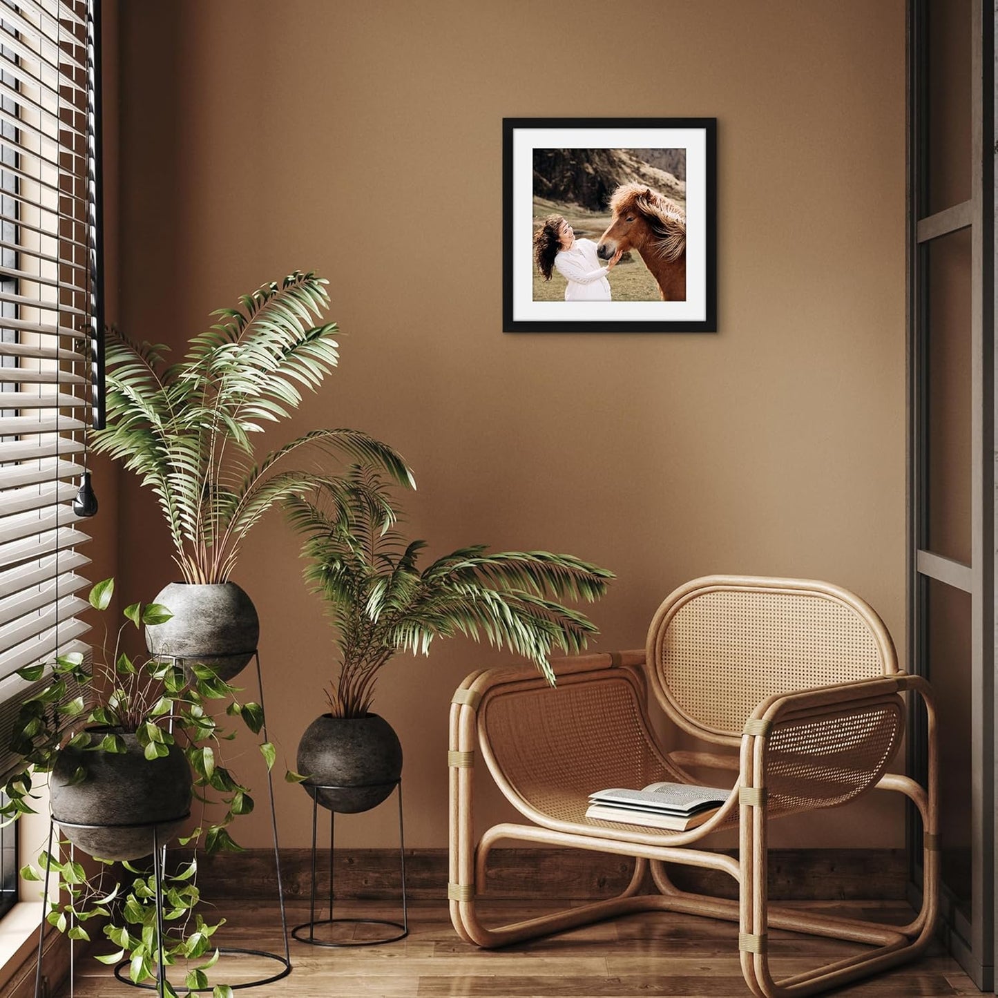 Americanflat 8x10 Picture Frame with Shatter-Resistant Glass - Use as 5x7 Frame with Mat or Display 8x10 Photo Without Mat - Signature Collection - Picture Frames for Tabletop and Wall Display - Black