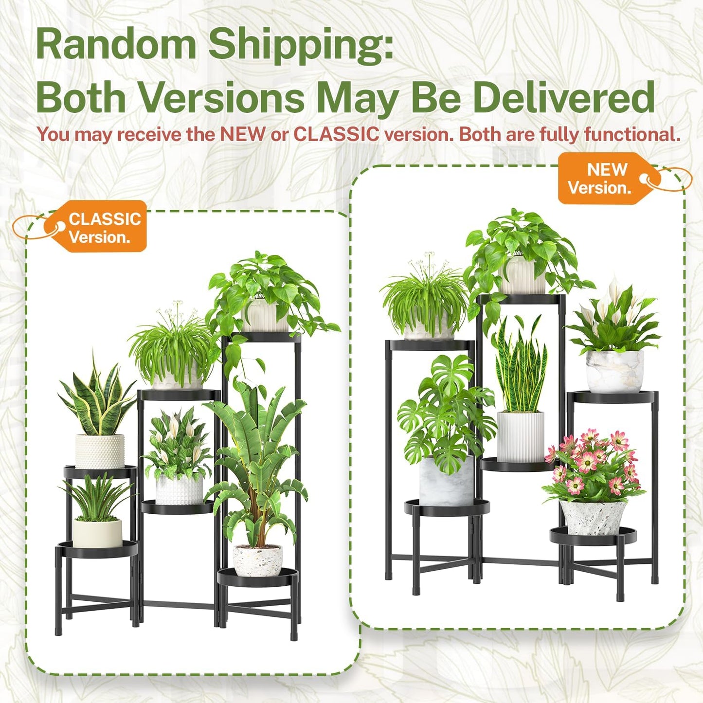 iDavosic.ly Plant Stand Indoor Outdoor, 5 Tier Corner Metal Flower Display Holder Shelf, Folding Tall Orchid Rack for Patio Balcony Porch Garden Living Room House, Black