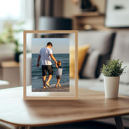 CORE ART 8x10 Floating Picture Frame,Double Plexglass Floating Frame for 5x7,4x6 Pictures,Wall or Tabletop Display,Black