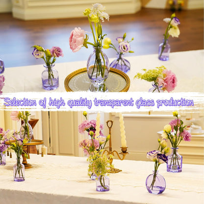 Bud Vases Set of 12, Clear Glass Bud Vase in Bulk, Small Vases for Centerpiece Mini Modern Flower Vase Transparent, Wedding Party Table Home Decor