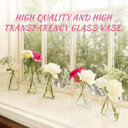 Bud Vases Set of 12, Clear Glass Bud Vase in Bulk, Small Vases for Centerpiece Mini Modern Flower Vase Transparent, Wedding Party Table Home Decor