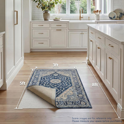 Veken Non Slip Rug Pad Gripper 8 x 10 Feet Extra Thick Pads for Any Hard Surface Floors, Keep Your Rugs Safe and in Place, Under Carpet Anti Skid Mat - Colors B