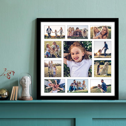 Americanflat 4x6 Collage Picture Frame with Polished Plexiglass - Multi Picture Frames Fit Sixteen 4x6 Photos or Use as One 18x26 Poster Frame for Wall Display - Signature Collection - Black