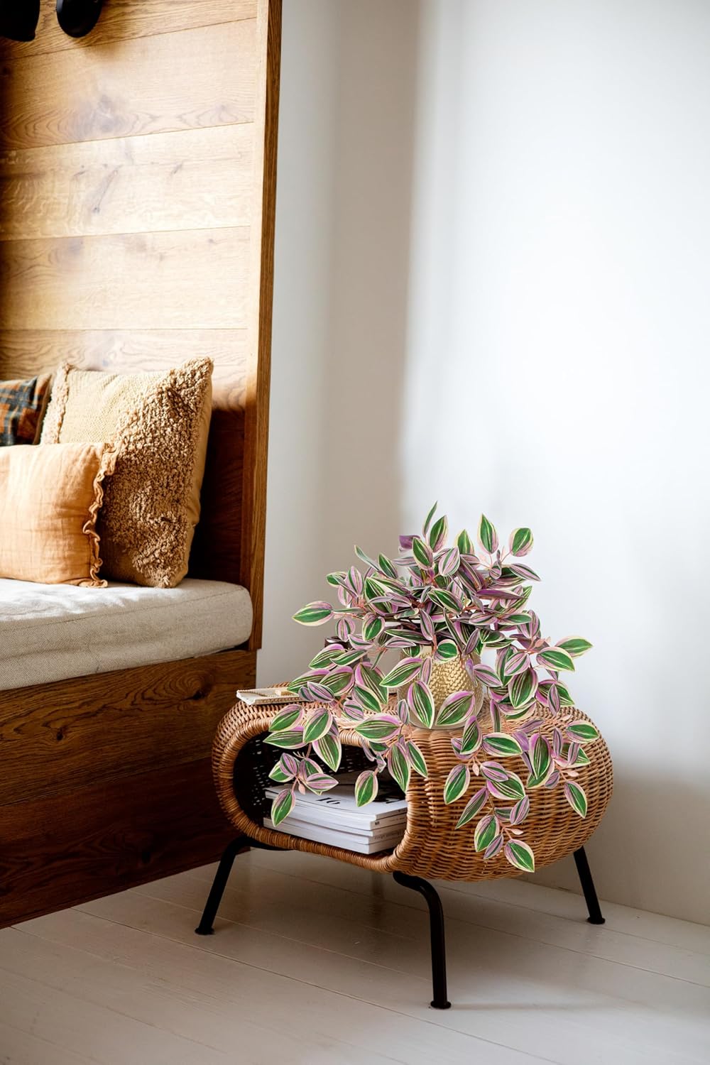 Briful Artificial Plants Indoor Fake Potted Silk Plants Faux Watermelon Peperomia Draping Plant for Home Office Bathroom Shelf Cabinet Tabletop Decoration(Green - 1 Pack)