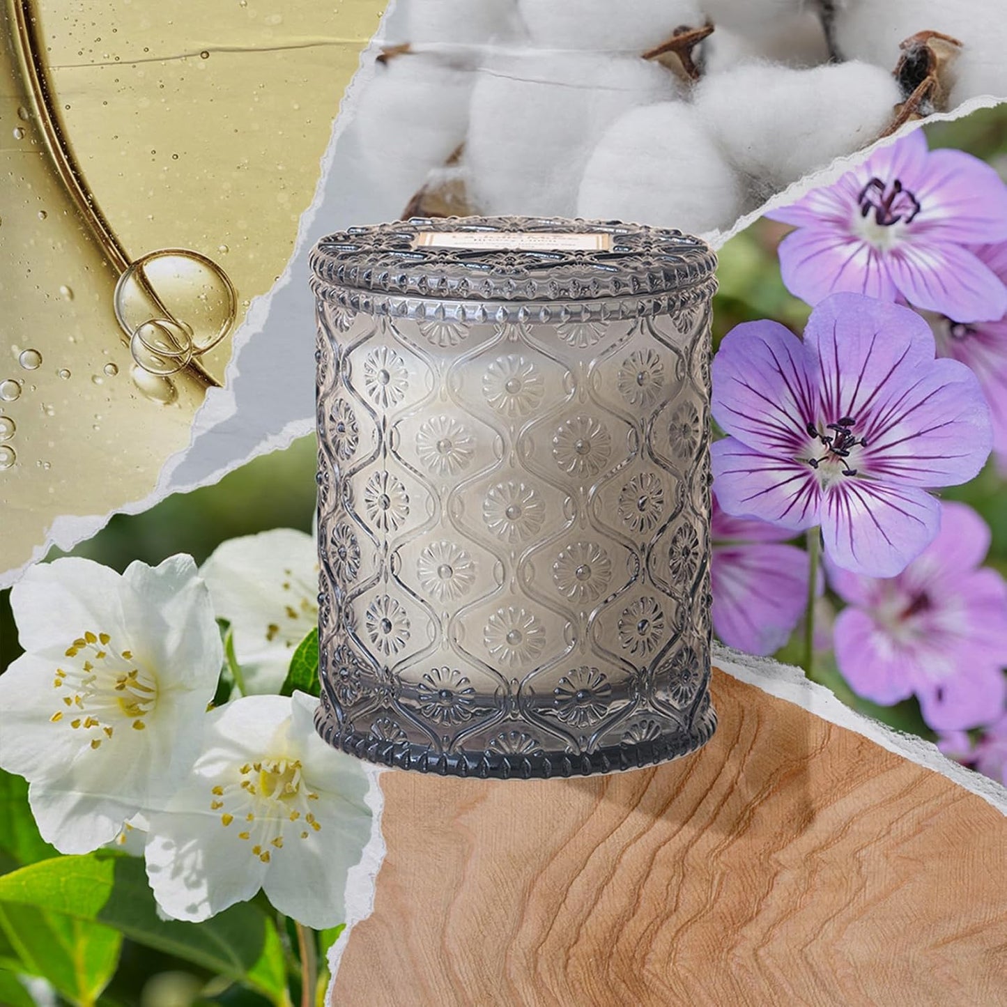 LA JOLIE MUSE Santal Rose Scented Candle – Saffron, Rose & Leather | 6 oz Natural Soy Wax | 40 Hours Clean Burn | Self Care Gifts for Women | Elegant Home Decor