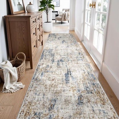 2x3 Washable Non-Slip Area Rug - Soft Low Pile Throw Rug for Kitchen Entryway Bedroom - Modern Indoor Door Mat with Rubber Backing (Beige Grey) - Colors B