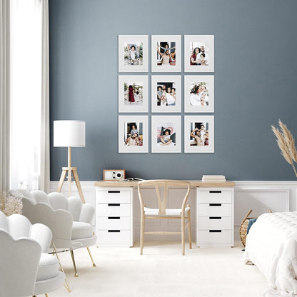 Sheffield Home 9 Piece Gallery Wall Frame Set, 11x14 in. matted to 8x10 in. (Matte Black)