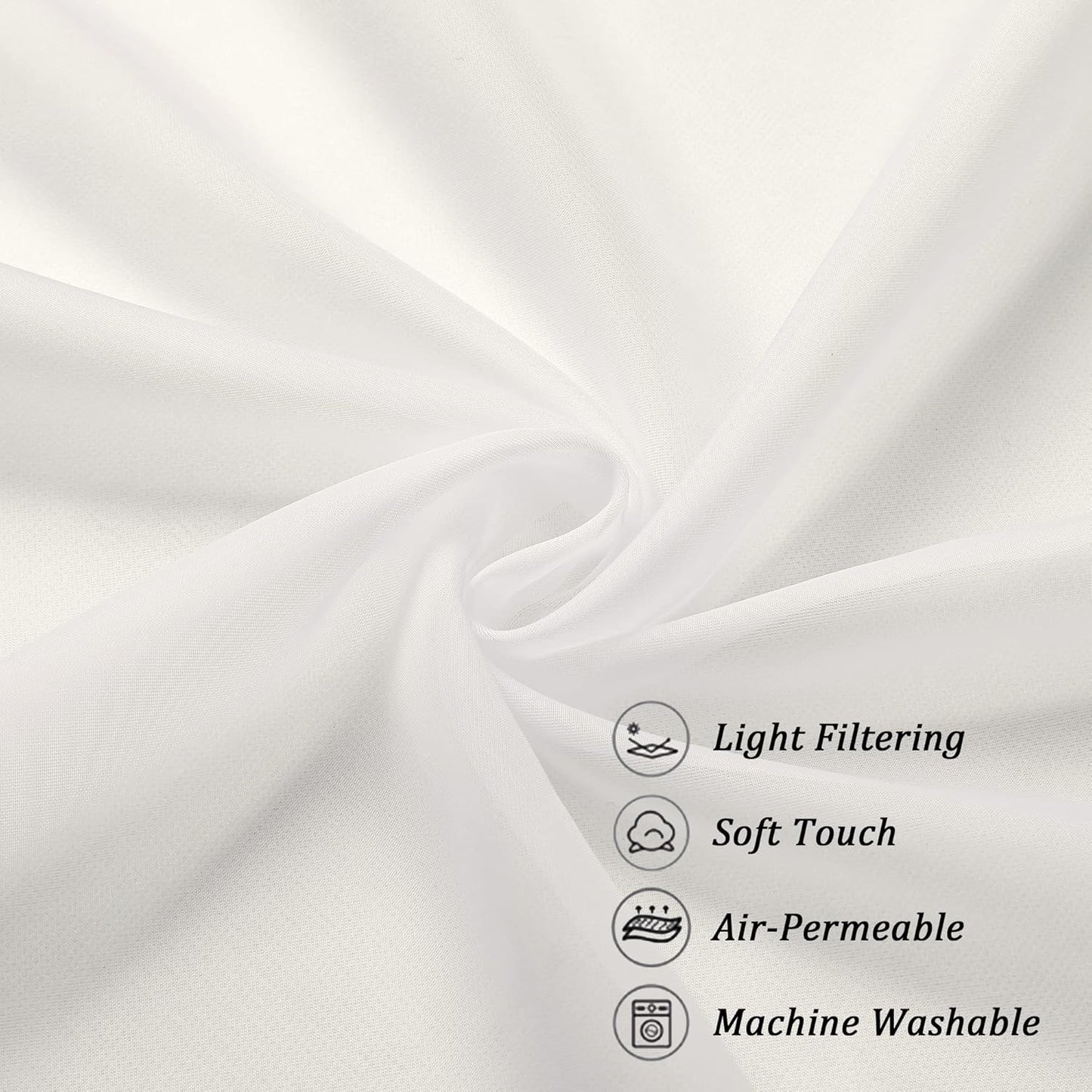 Chyhomenyc Sheer White Valances for Windows 2 Pack, Small Window Curtains for Living Room Bathroom Cafe Laundry Basement, Modern Top Dual Rod Pocket Voile Curtain, 42W x 14L inches, White - Colors C