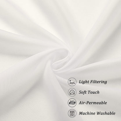 Chyhomenyc Sheer White Valances for Windows 2 Pack, Small Window Curtains for Living Room Bathroom Cafe Laundry Basement, Modern Top Dual Rod Pocket Voile Curtain, 42W x 14L inches, White - Colors C