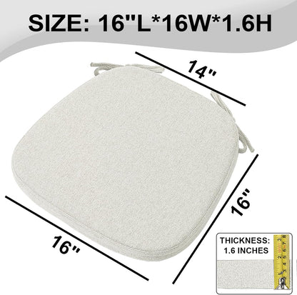 SINOSSO 1 Pack Memory Foam Chair Cushions for Dining Chair, Friendly Woven Fabric 16" U-Shape Comfortable Kitchen Chair Pad, Removable Slip Resistant Seat Cushion (1 Piece, Blue)
