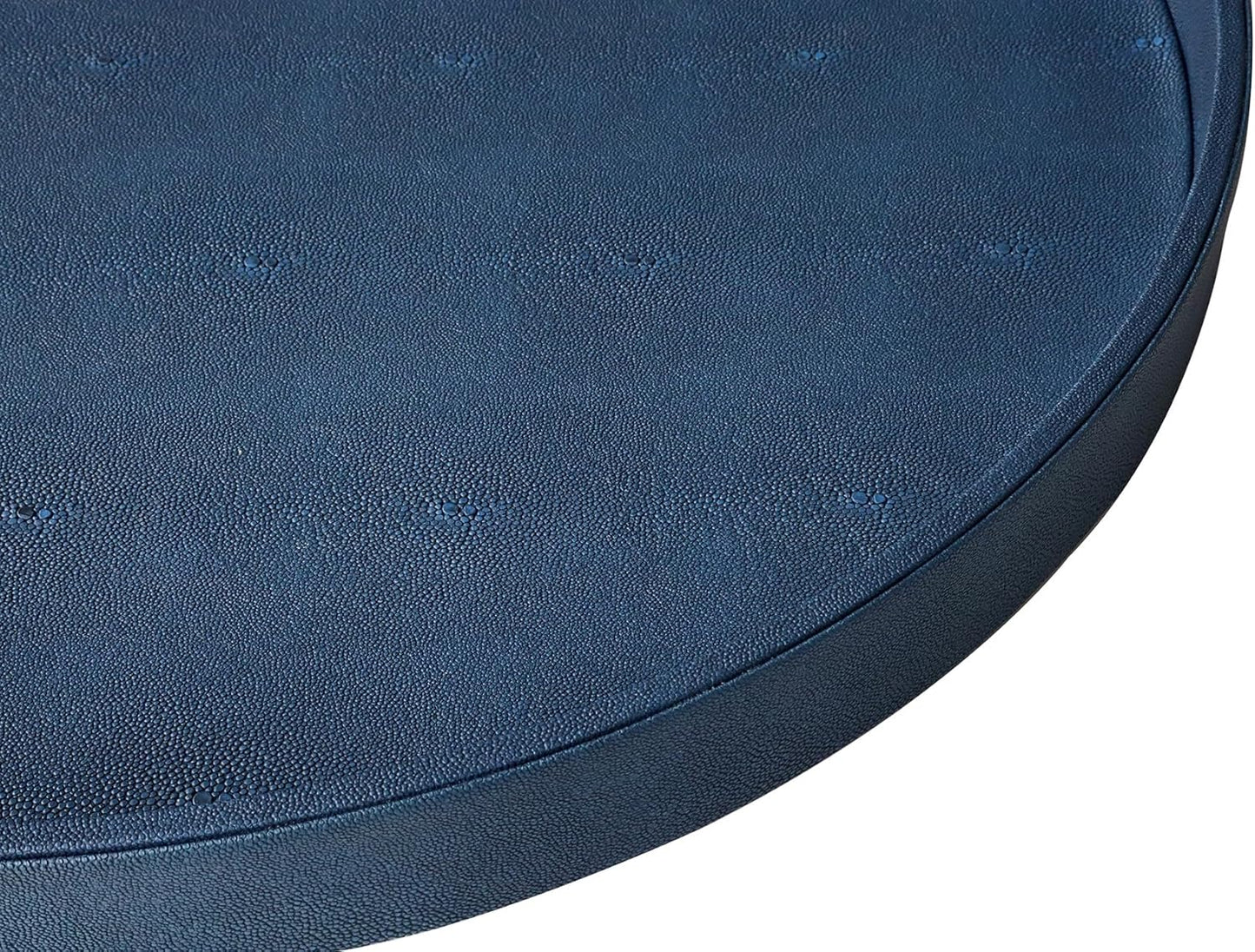 HofferRuffer Round Serving Tray 20'', Elegant Faux Leather Circle Ottoman Table Tray, Serve Tea Coffee Breakfast in Bedroom Living Room Kitchen (Brown)